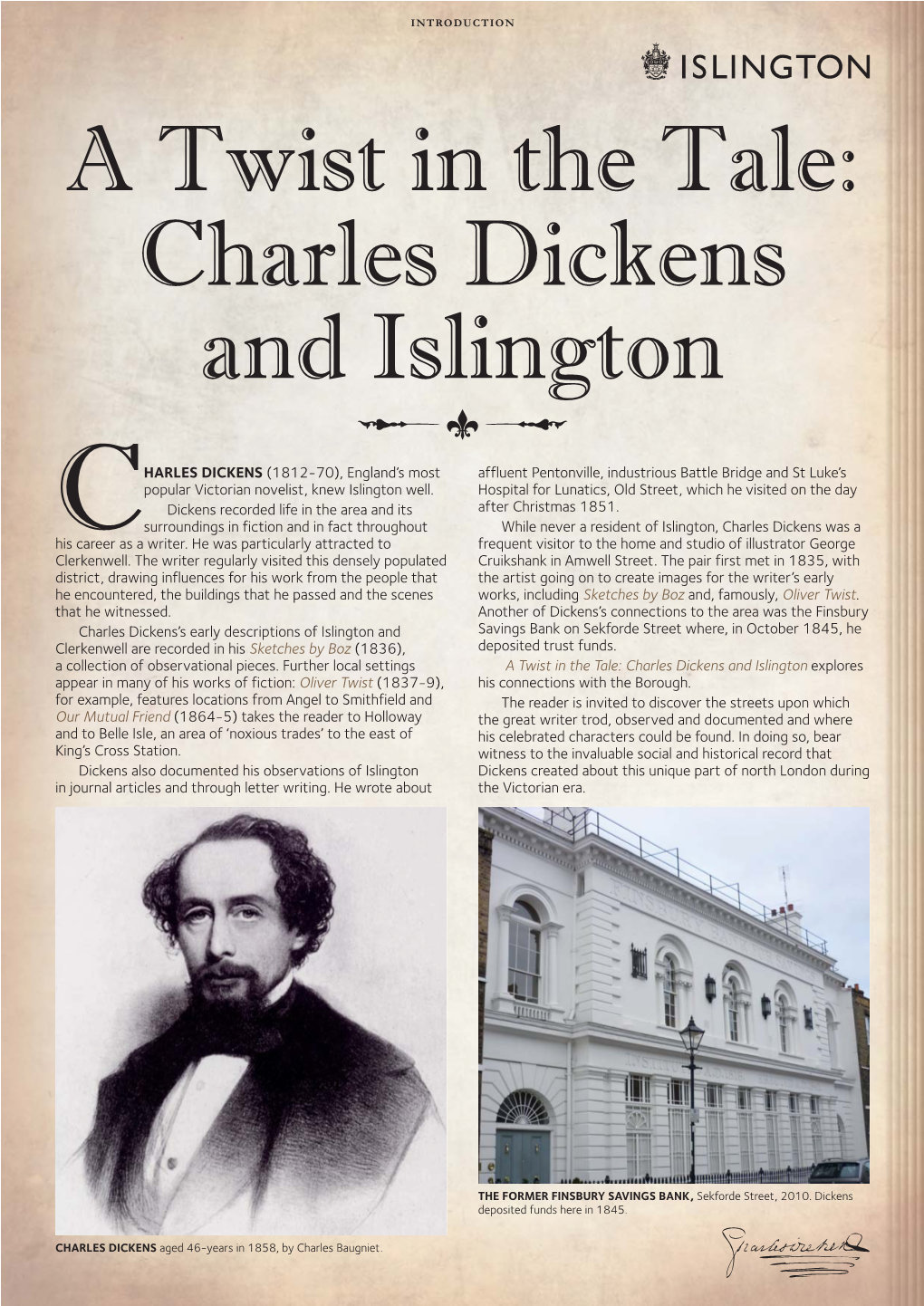 A Twist in the Tale: Charles Dickens and Islington
