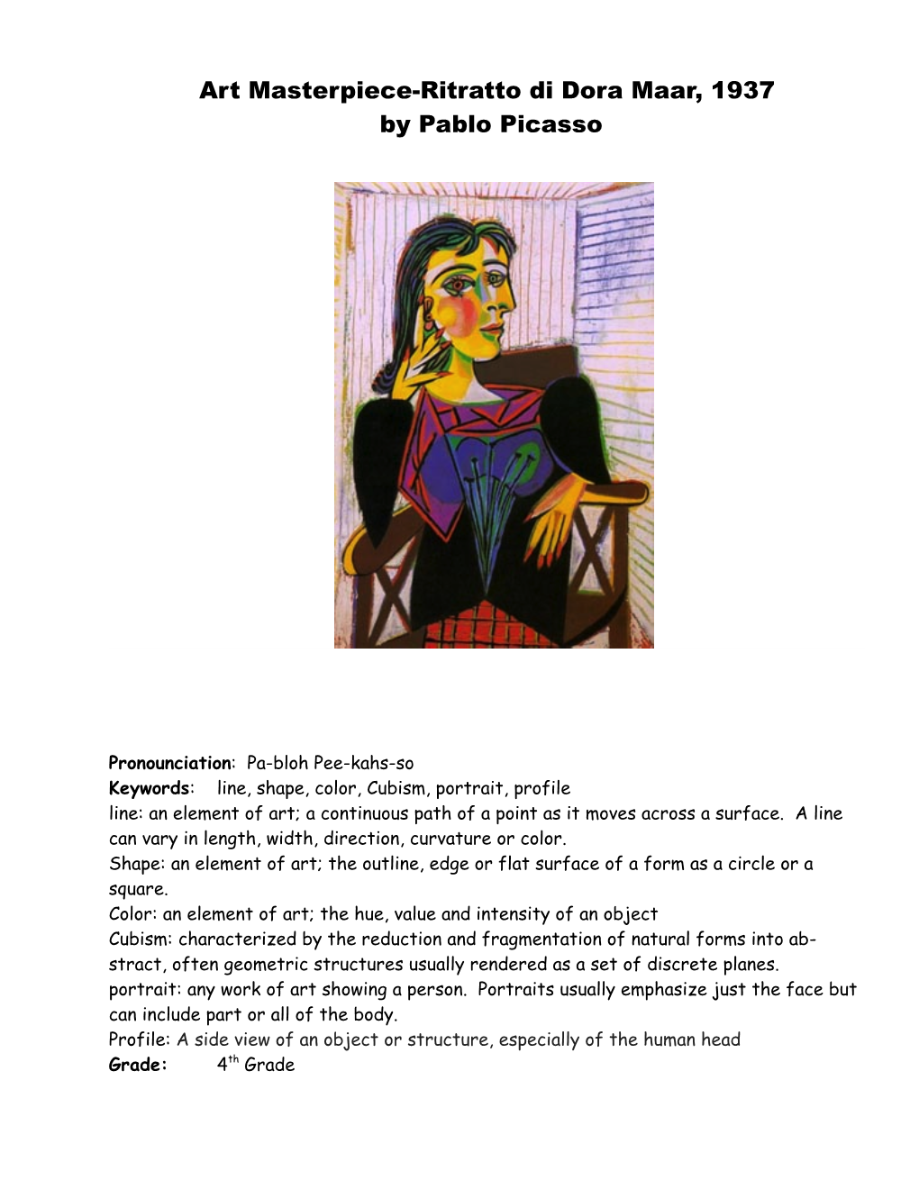 Art Masterpiece-Ritratto Di Dora Maar, 1937 by Pablo Picasso