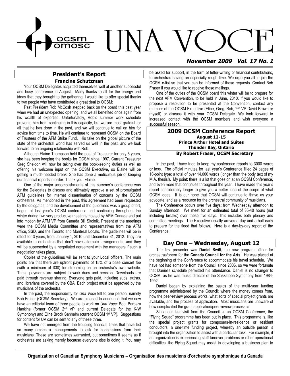 November 2009: Vol.17 No.1