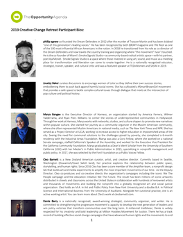 2019 Creative Change Participant Bios