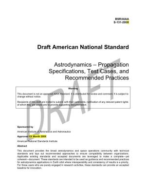 Draft American National Standard Astrodynamics