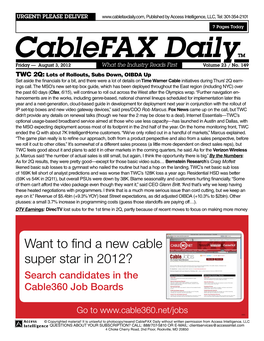 Cablefax Dailytm Cablefax Dailytm