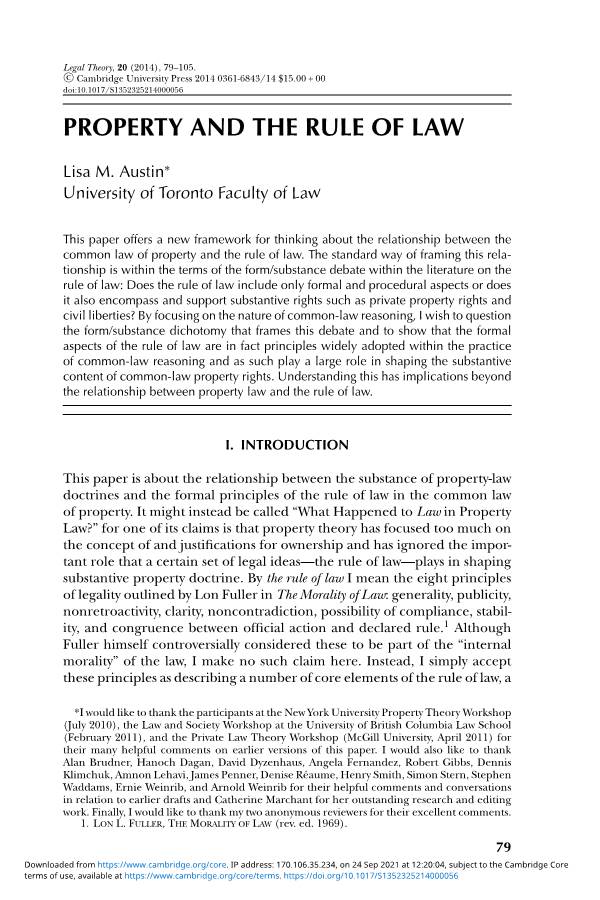 Property and the Rule of Law