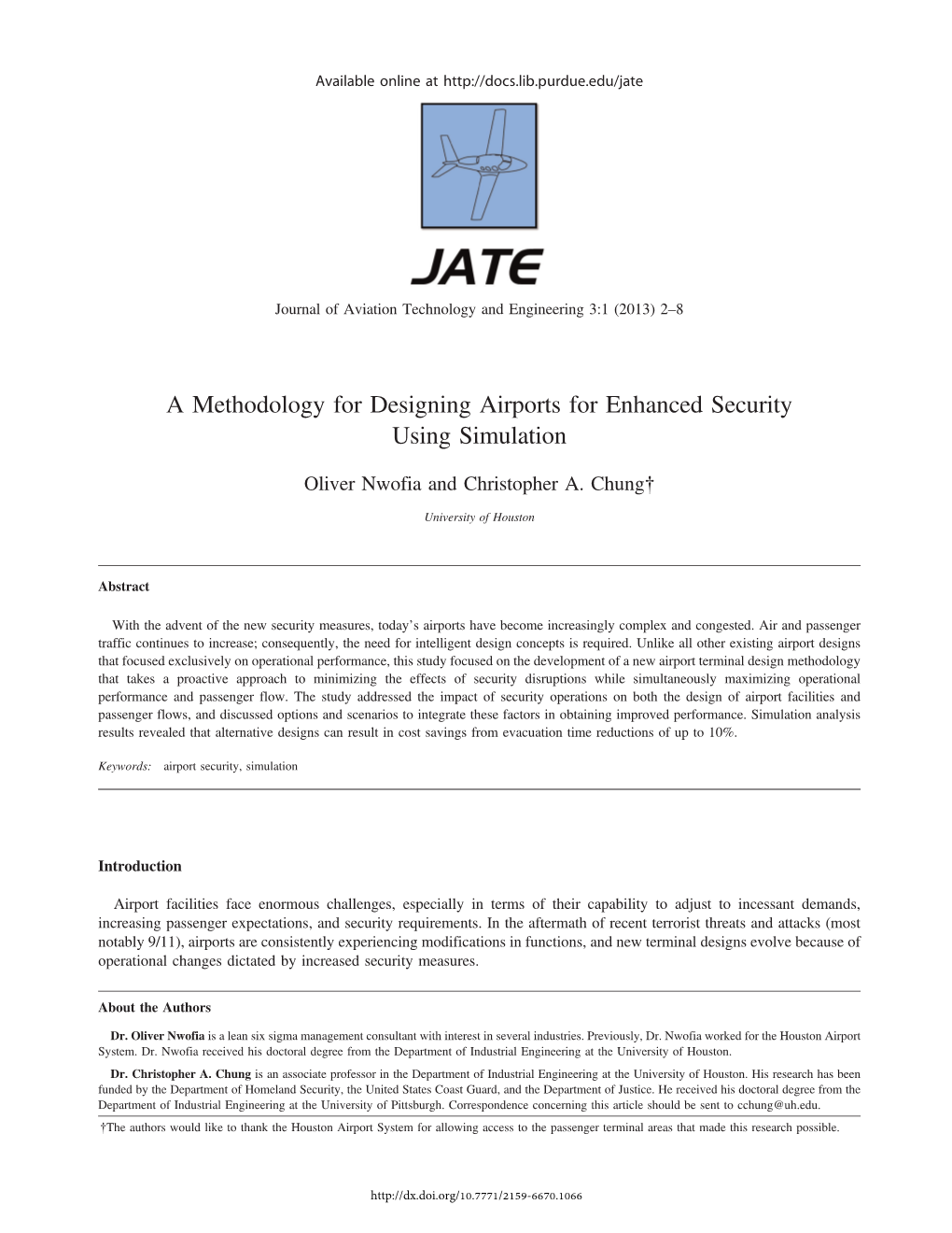 A Methodology for Designing Airports for Enhanced Security Using Simulation