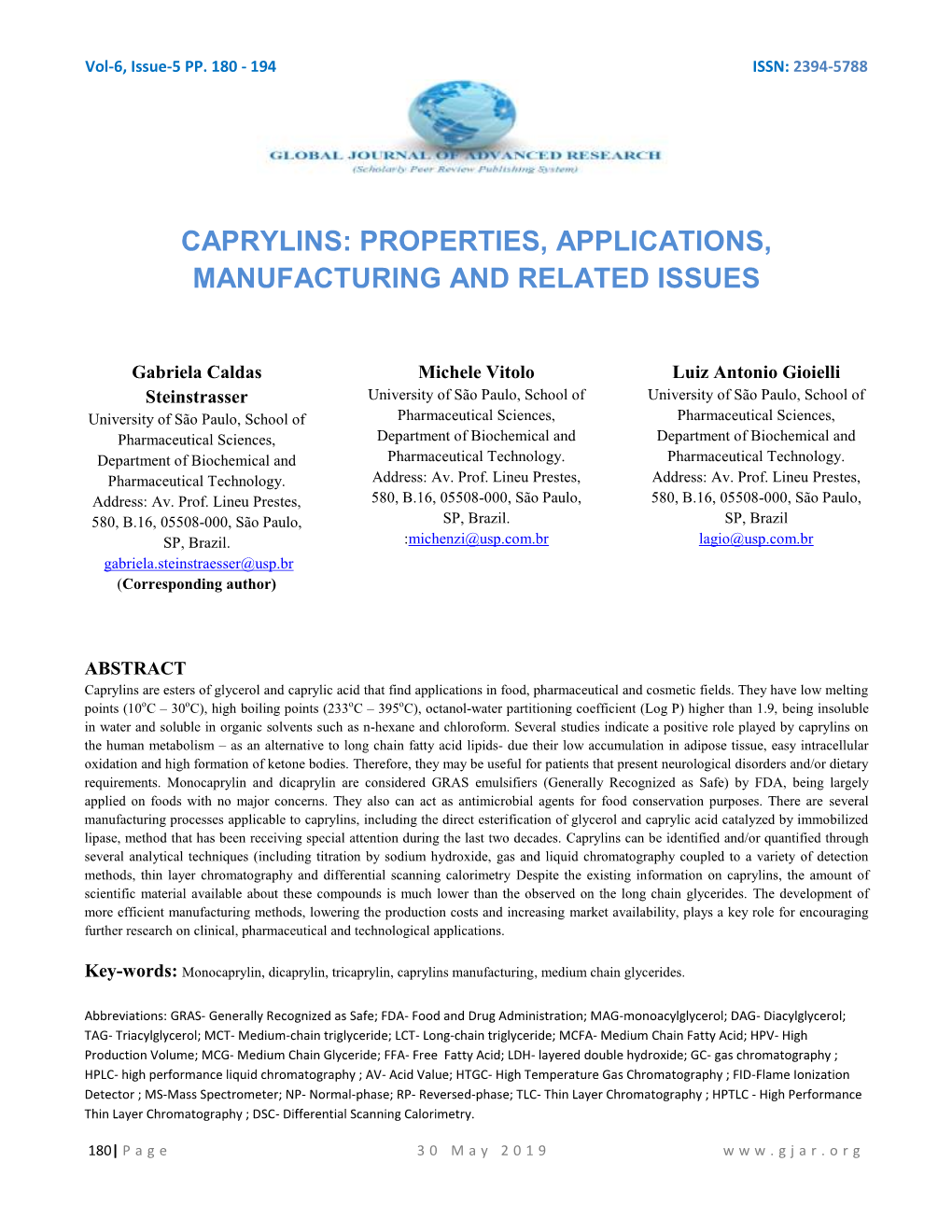 Properties, Applications, Manufacturing and Related Issues