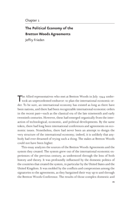 The Political Economy of the Bretton Woods Agreements