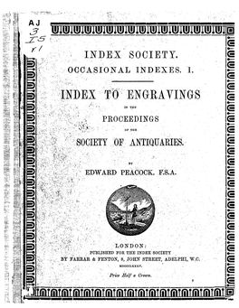Index to Engravings in the Proceedings of the Society Of