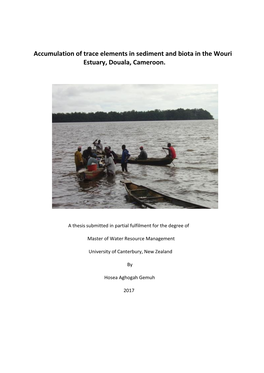 Accumulation of Trace Elements in Sediment and Biota in the Wouri Estuary, Douala, Cameroon