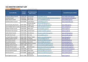 CCS MASTER CONTACT LIST 2/08/2021 1St Point of Contact