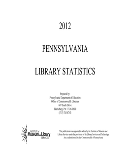 PA Public Library Statistics for 2012