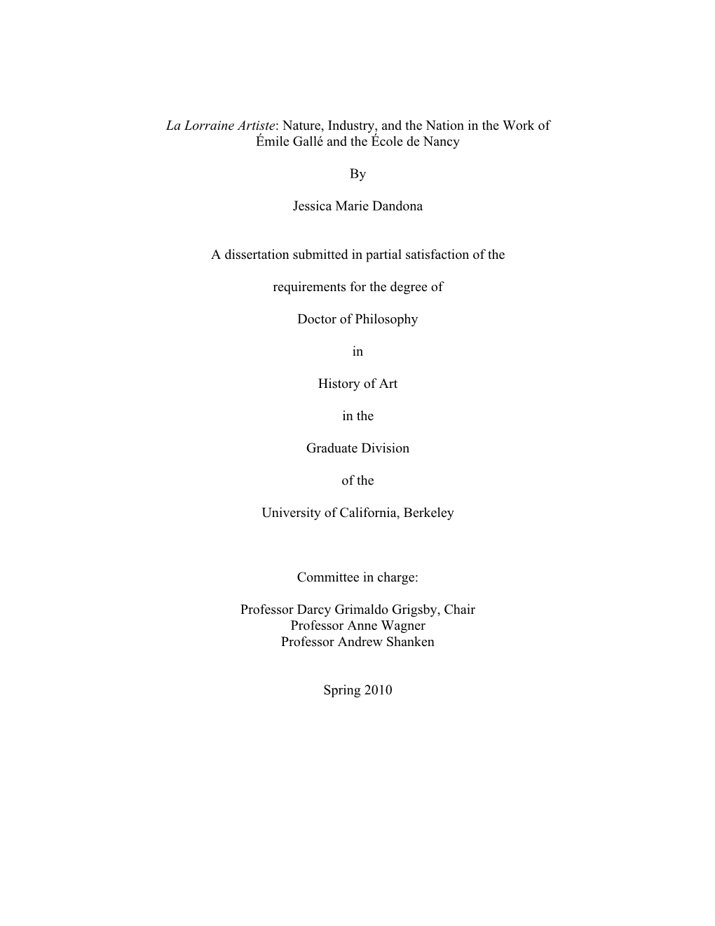 Nature, Industry, and the Nation in the Work of Émile Gallé and the École De Nancy