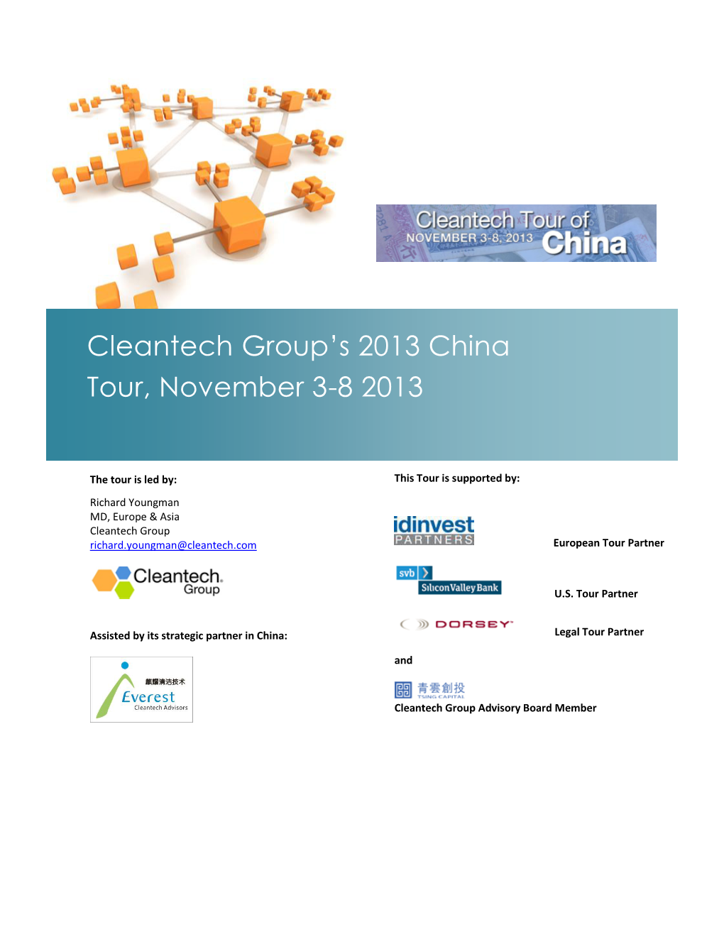 Cleantech Group's 2013 China Tour, November 3-8 2013