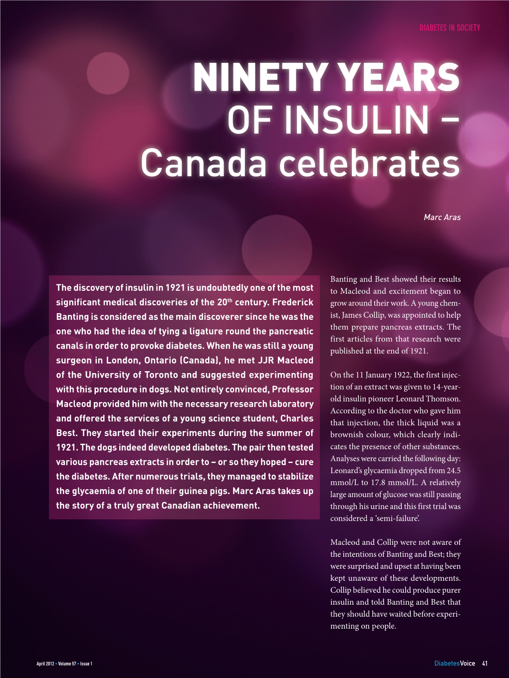 NINETY YEARS of Insulin – Canada Celebrates