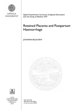 Retained Placenta and Postpartum Haemorrhage