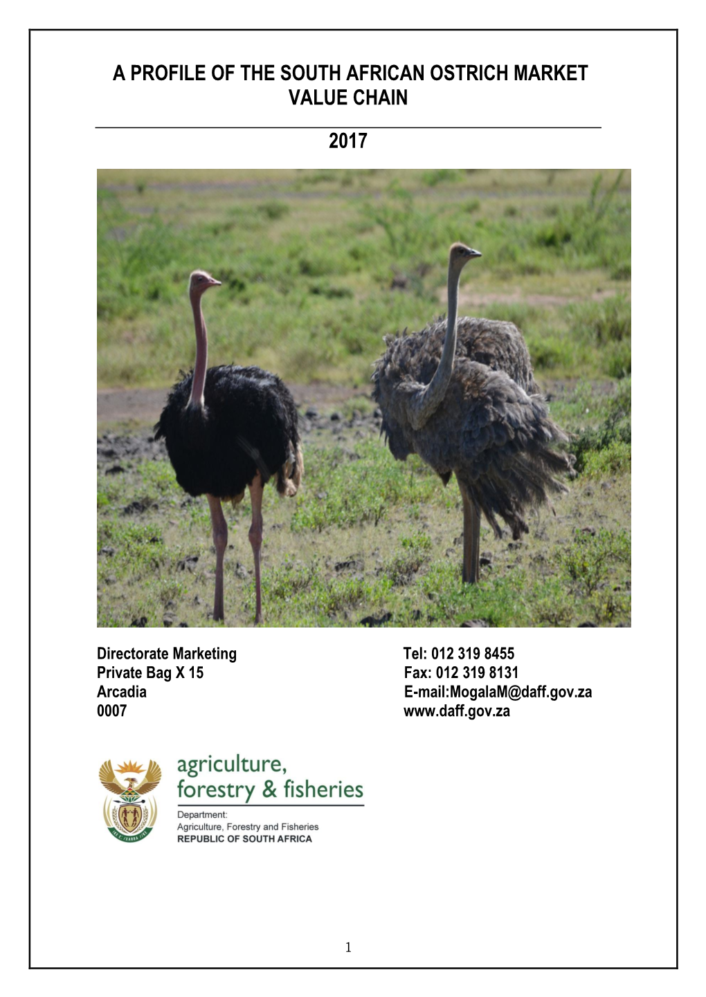 A Profile of the South African Ostrich Market Value Chain 2017