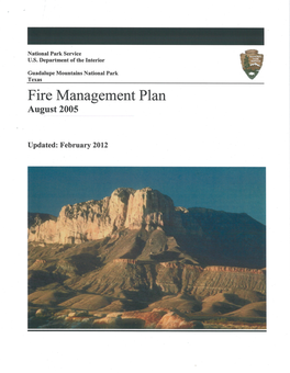 Guadalupe Mountains National Park Fire Management Plan