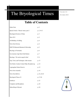 The Bryological Times O CTOBER 2010