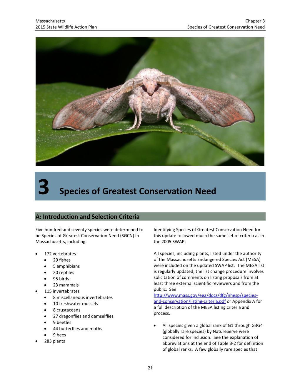 3 Species of Greatest Conservation Need