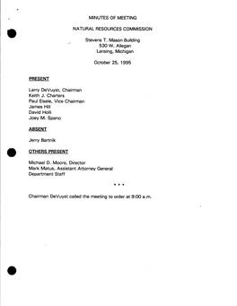MINUTES of MEETING NATURAL RESOURCES COMMISSION Larry