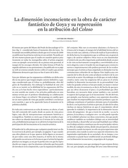 La Dimensión Inconsciente En La Obra De Carácter Fantástico De Goya Y Su Repercusión En La Atribución Del Coloso