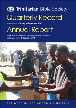 Quarterly Record (No.: 632) Annual Report (189Th)