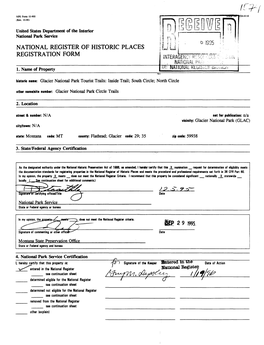 NATIONAL REGISTER of HISTORIC PLACES REGISTRATION FORM B