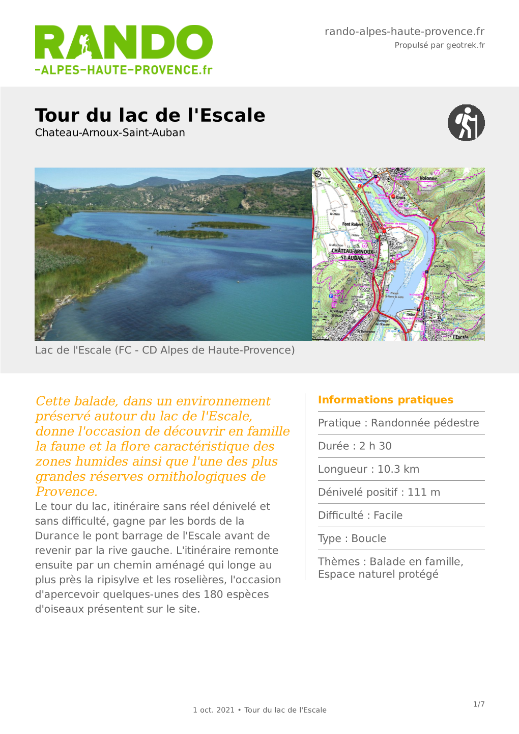 Tour Du Lac De L'escale Chateau-Arnoux-Saint-Auban