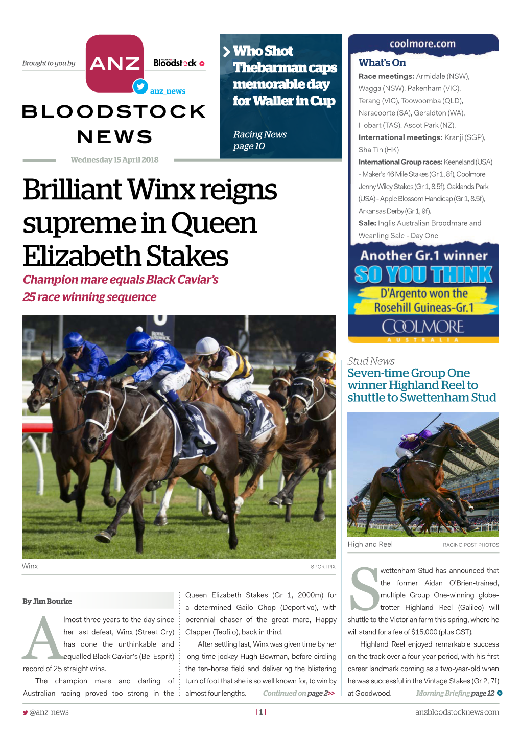 Brilliant Winx Reigns Supreme in Queen Elizabeth Stakes