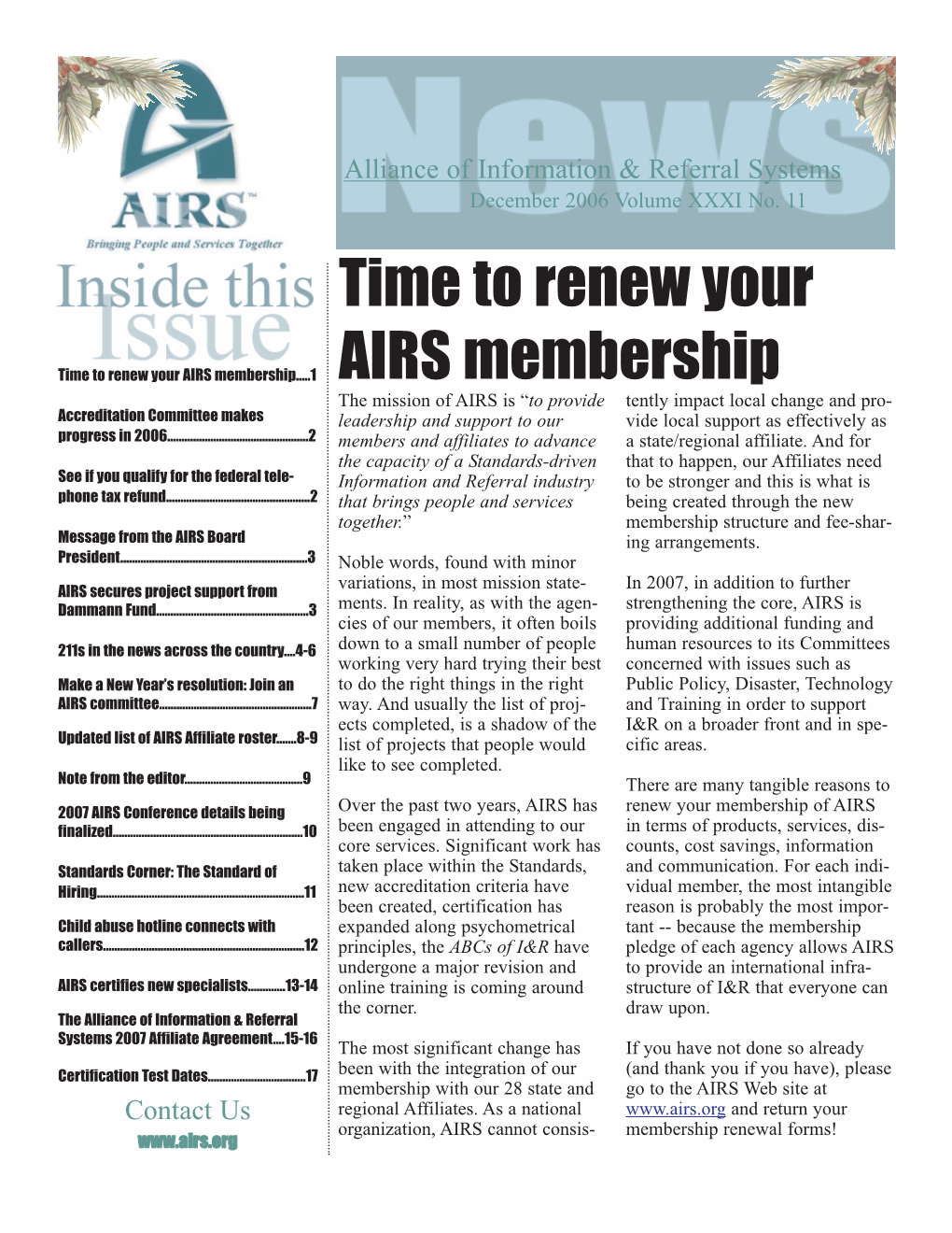 Time to Renew Your AIRS Membership