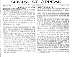 SOCIALIST APPEAL an Organ of Revolutionary Socialism