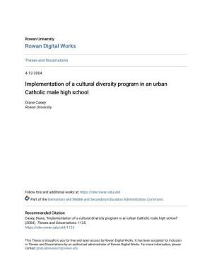 Implementation of a Cultural Diversity Program in an Urban Catholic Male High School