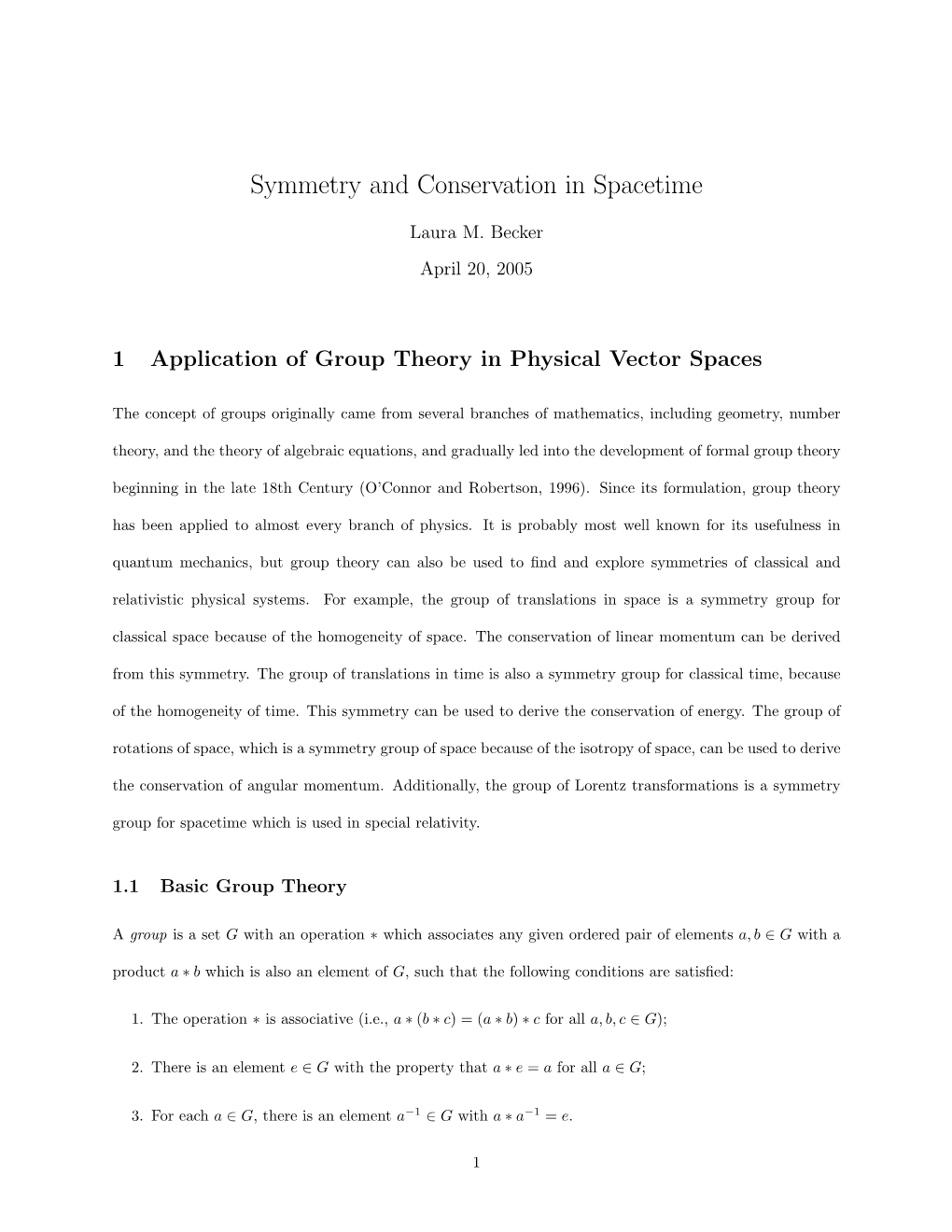Symmetry and Conservation in Spacetime