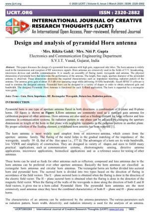 Design and Analysis of Pyramidal Horn Antenna