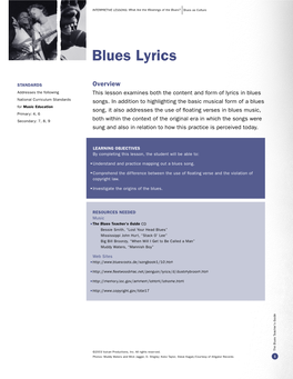 Blues Lyrics