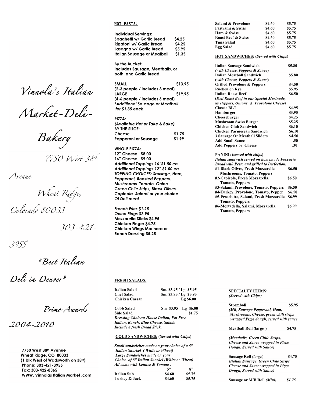 Lunch Menu New Format