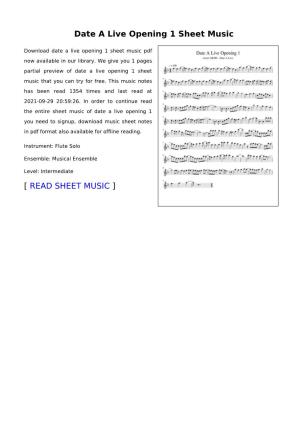 Date a Live Opening 1 Sheet Music