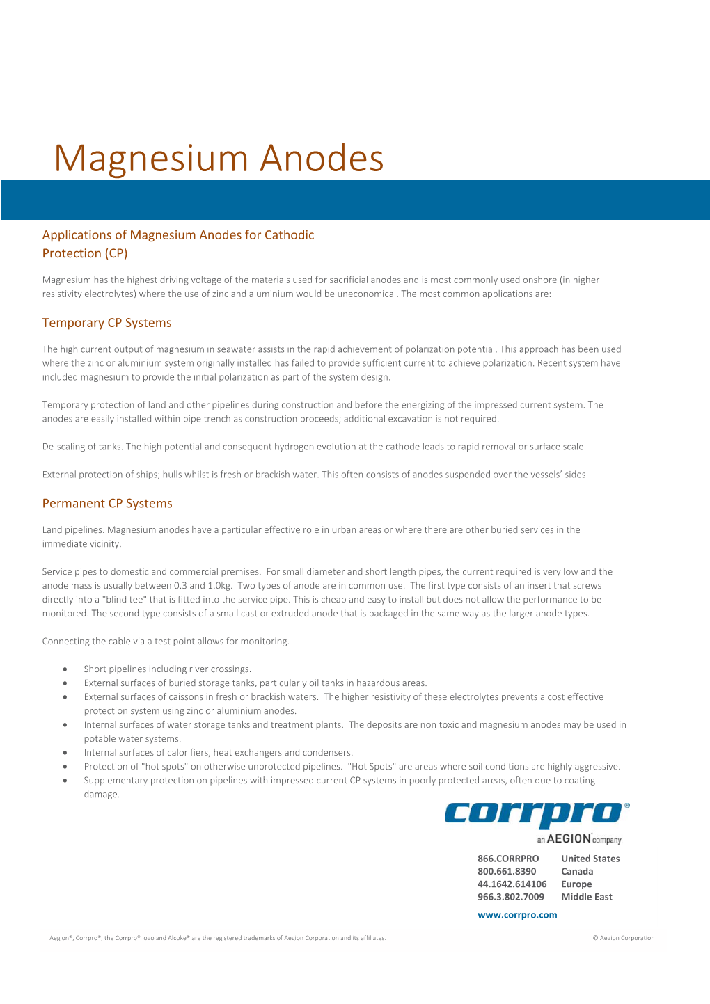 Magnesium Anodes
