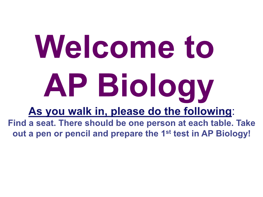 000--Intro to AP Biology