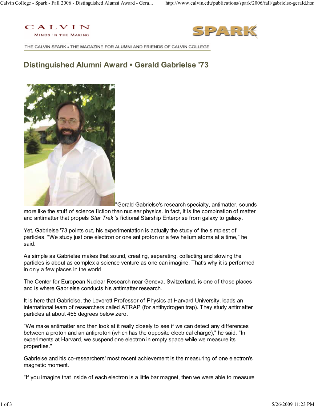 Distinguished Alumni Award - Gera