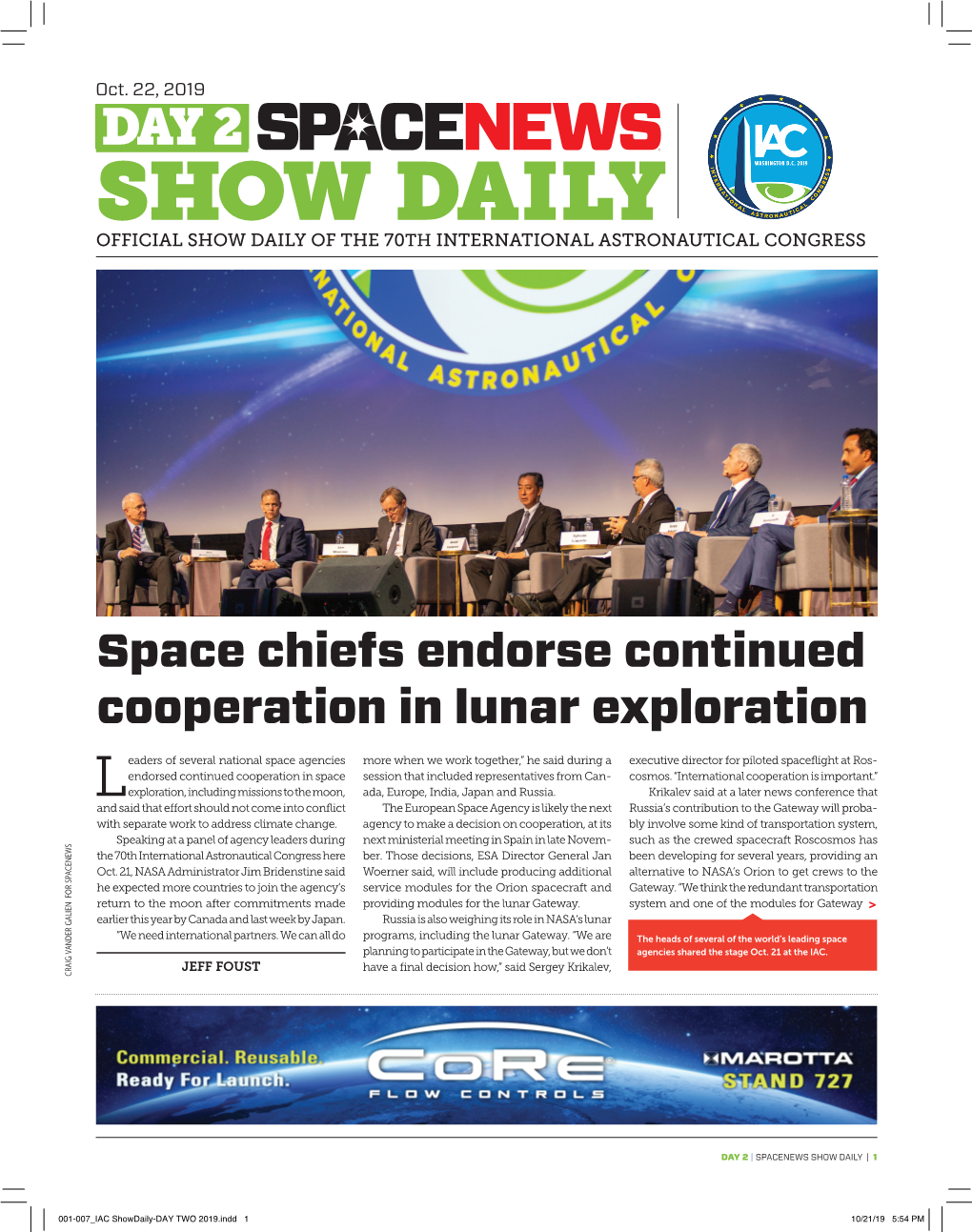 Show Daily Official Show Daily of the 70Th International Astronautical Congress