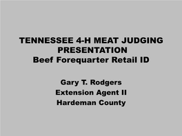Beef Retail Cuts- Forequarter