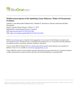 Modes of Chromosome Evolution Author(S): Anna Maryańska-Nadachowska, Valentina G