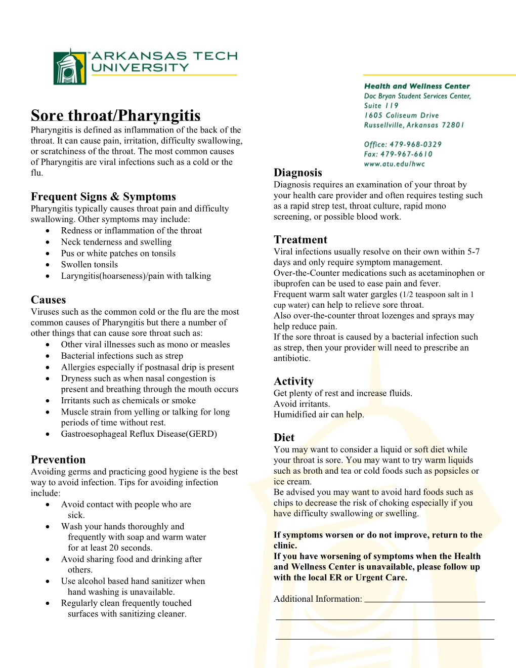 Sore Throat/Pharyngitis Pharyngitis Is Defined As Inflammation of the Back of the Throat