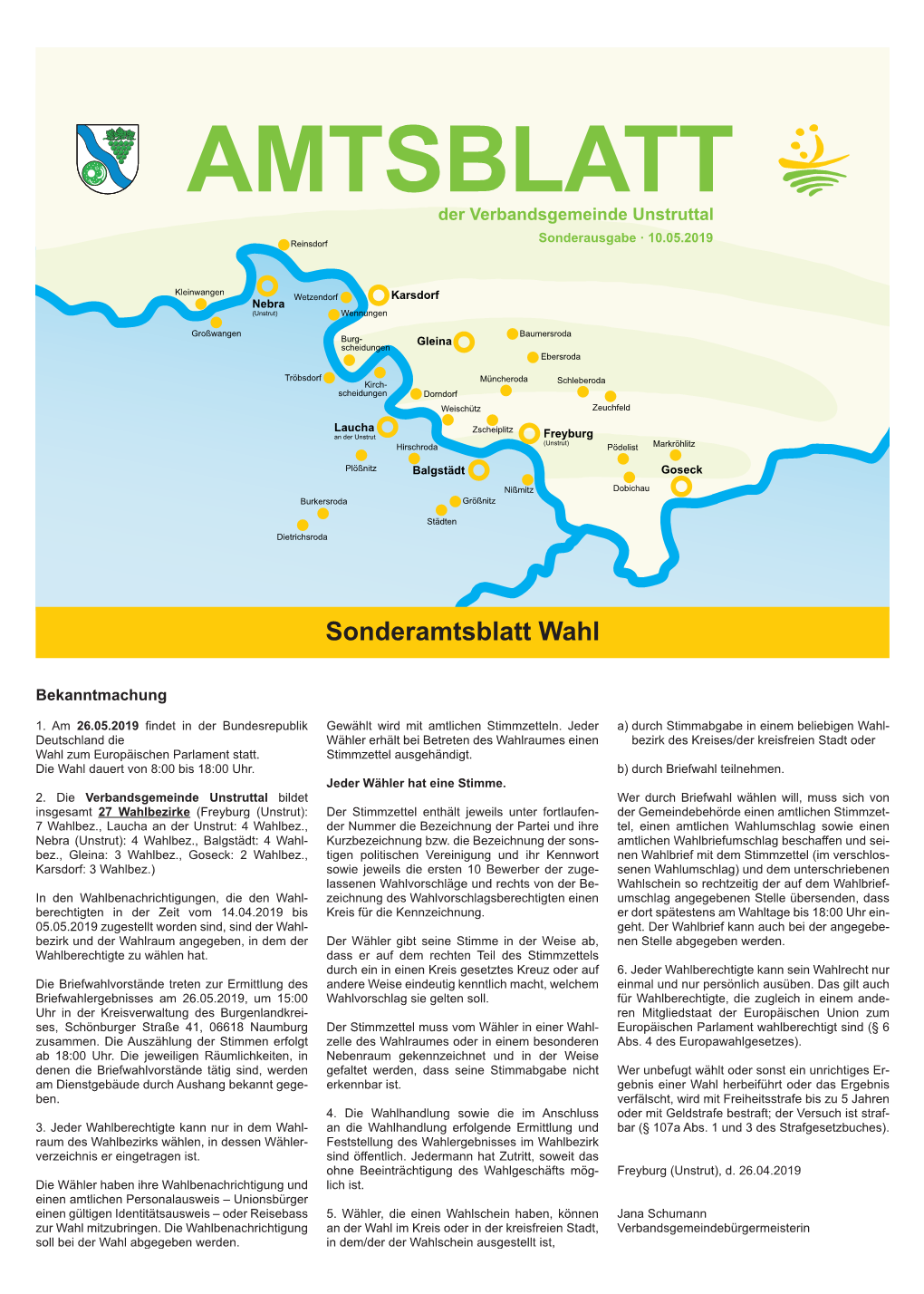 Sonderamtsblatt Wahl