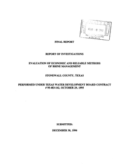 Final Report Report of Investigations Evaluation