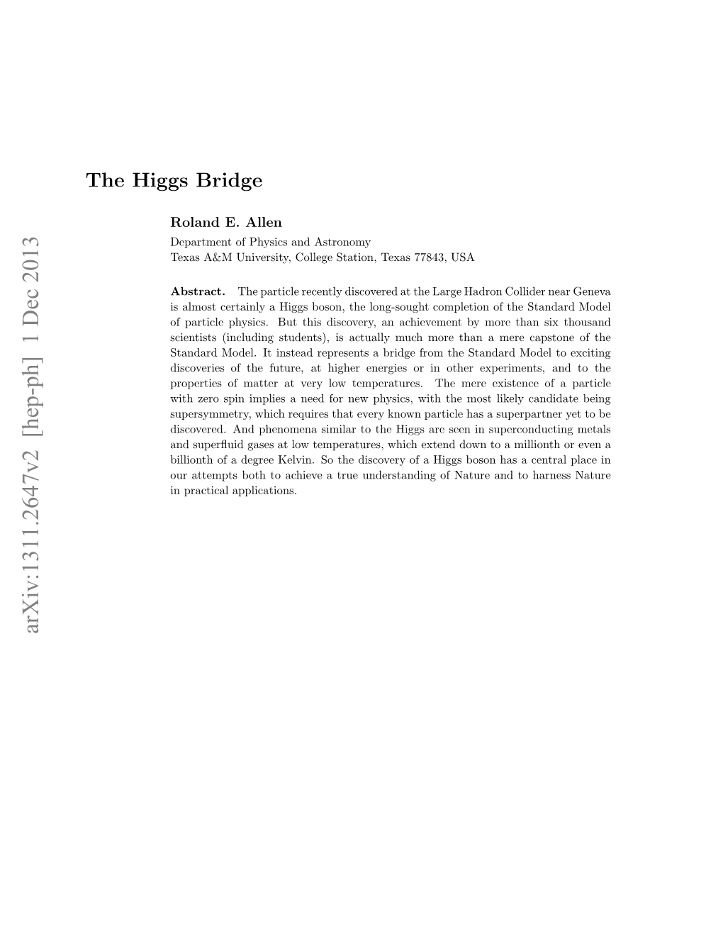 The Higgs Bridge 2