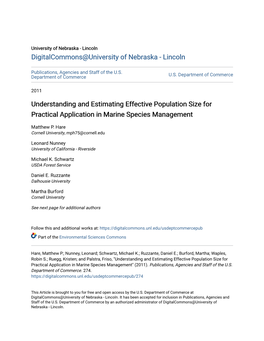 Understanding and Estimating Effective Population Size for Practical Application in Marine Species Management