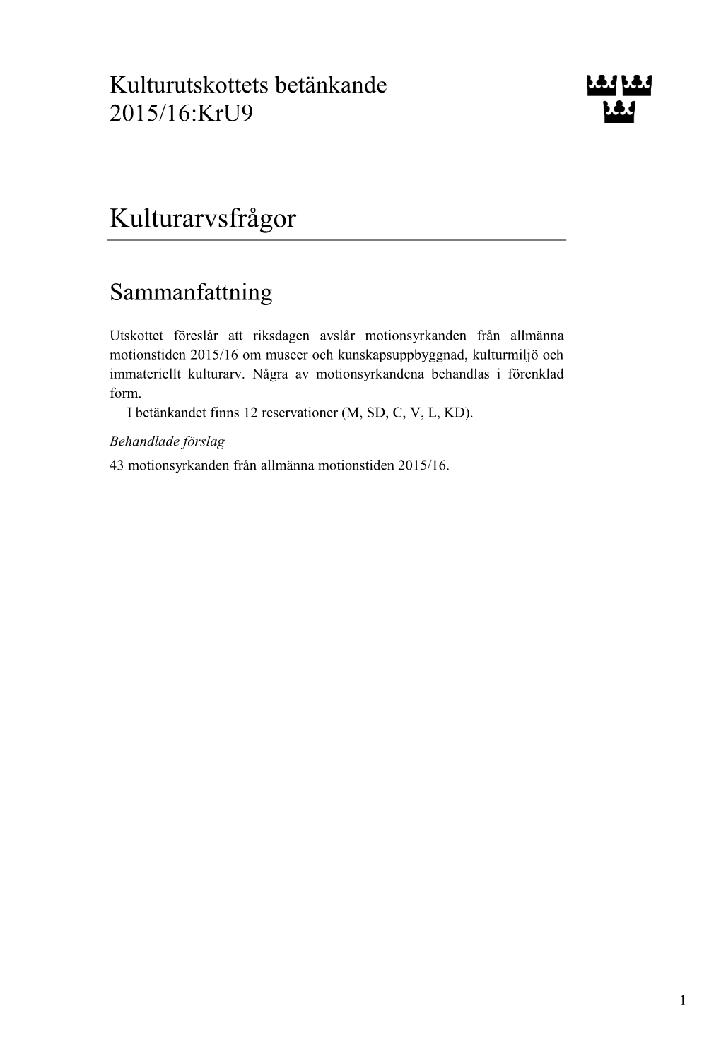 Kulturarvsfrågor