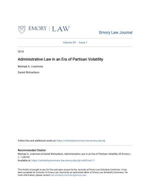 Administrative Law in an Era of Partisan Volatility