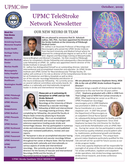UPMC Telestroke Network Newsletter